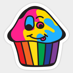 Pansexual Pride Rainbow Cupcake Sticker